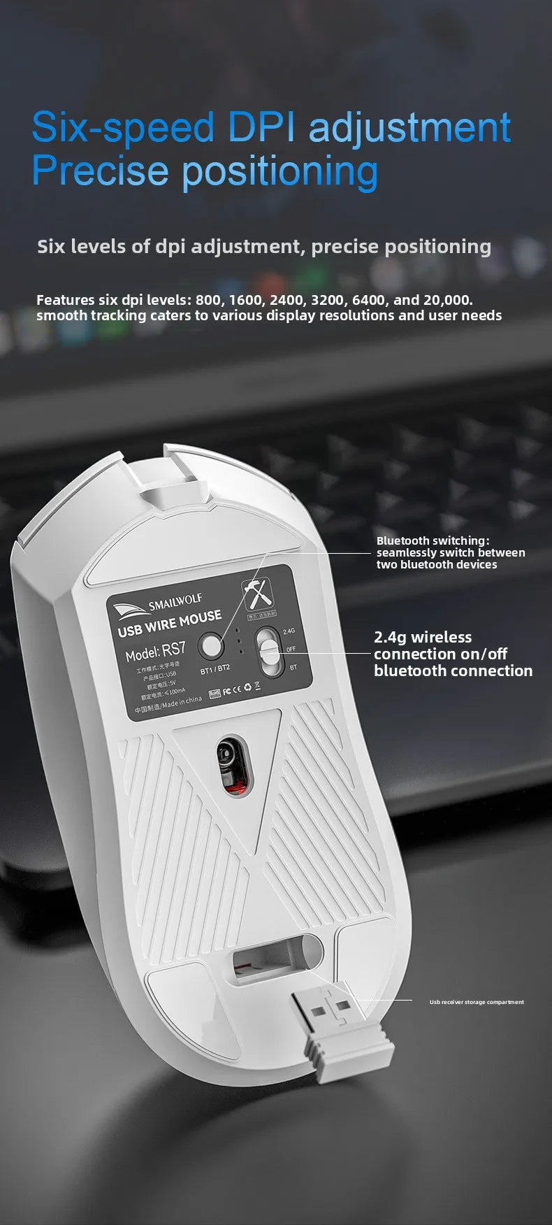 RS7 Tri-Mode Wireless Gaming Mouse