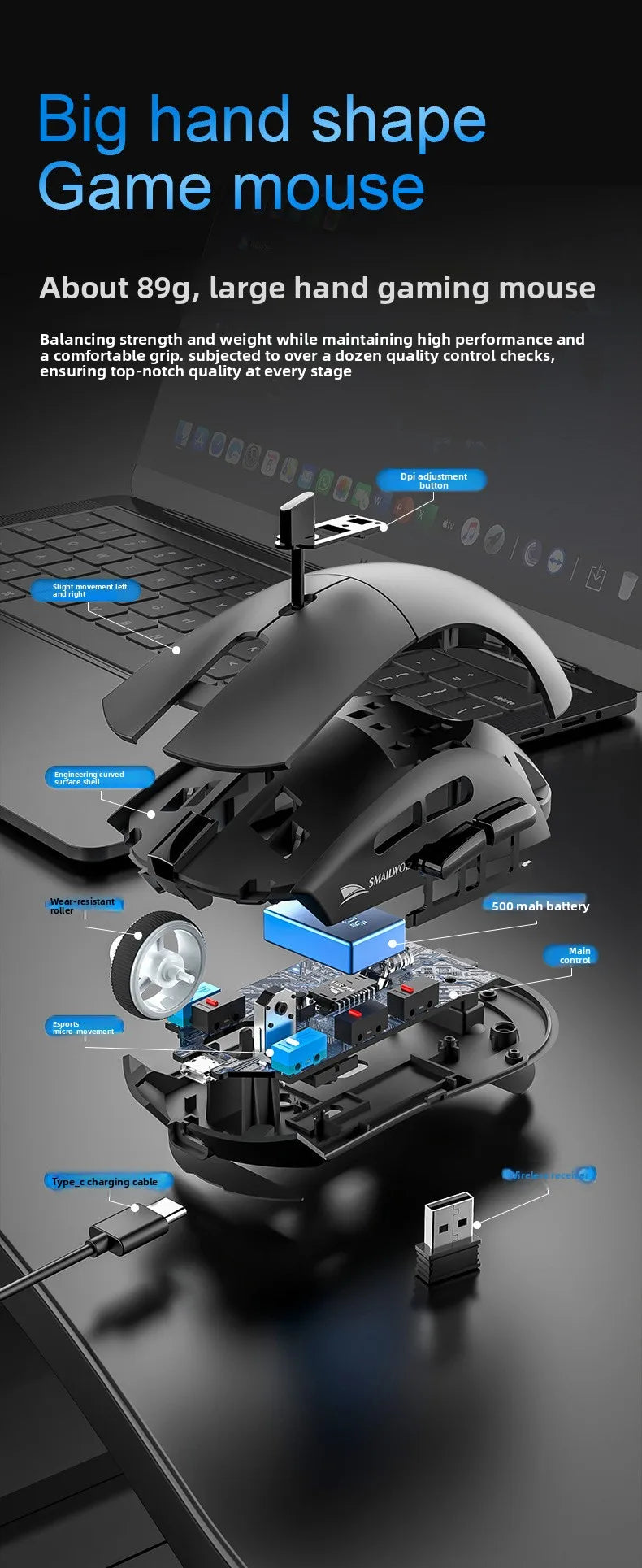 RS7 Tri-Mode Wireless Gaming Mouse